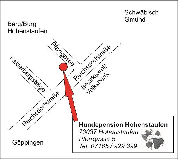 Hundepension Gppingen Hohenstaufen in der Pfarrgasse 5<br>Tel:07165 929 399